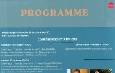DECOUVERTE CULTURELLE DE LA BIBLE DU 18 OCTOBRE AU 16 NOVEMBRE 2025