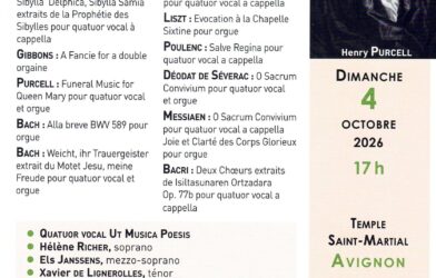 CONCERT 0 SACRUM CONVIVIUM A SAINT MARTIAL LE 4 OCTOBRE 2026 17H